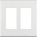 Decora Leviton  White 2 gang Thermoset Plastic GFCI/Rocker Wall Plate 80409-00W